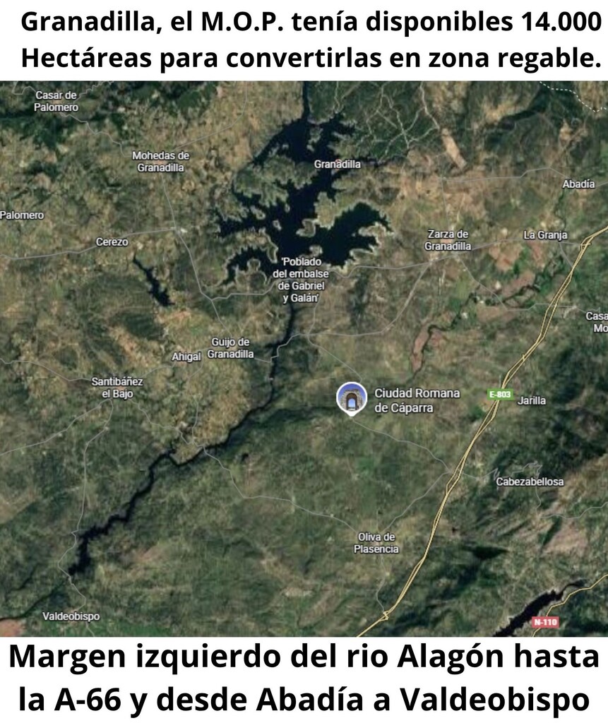 Granadilla, el M.O.P. tenía disponibles 14.000 Hectáreas para convertirlas en zona regable